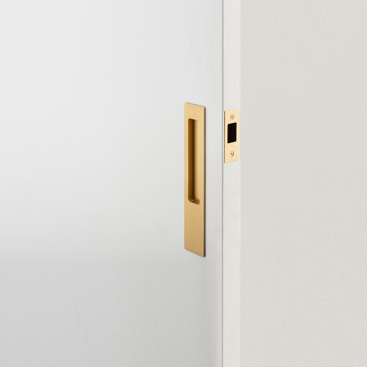21416 - Rectangular Sliding Door Pull Passage Kit - Brushed Brass - Passage