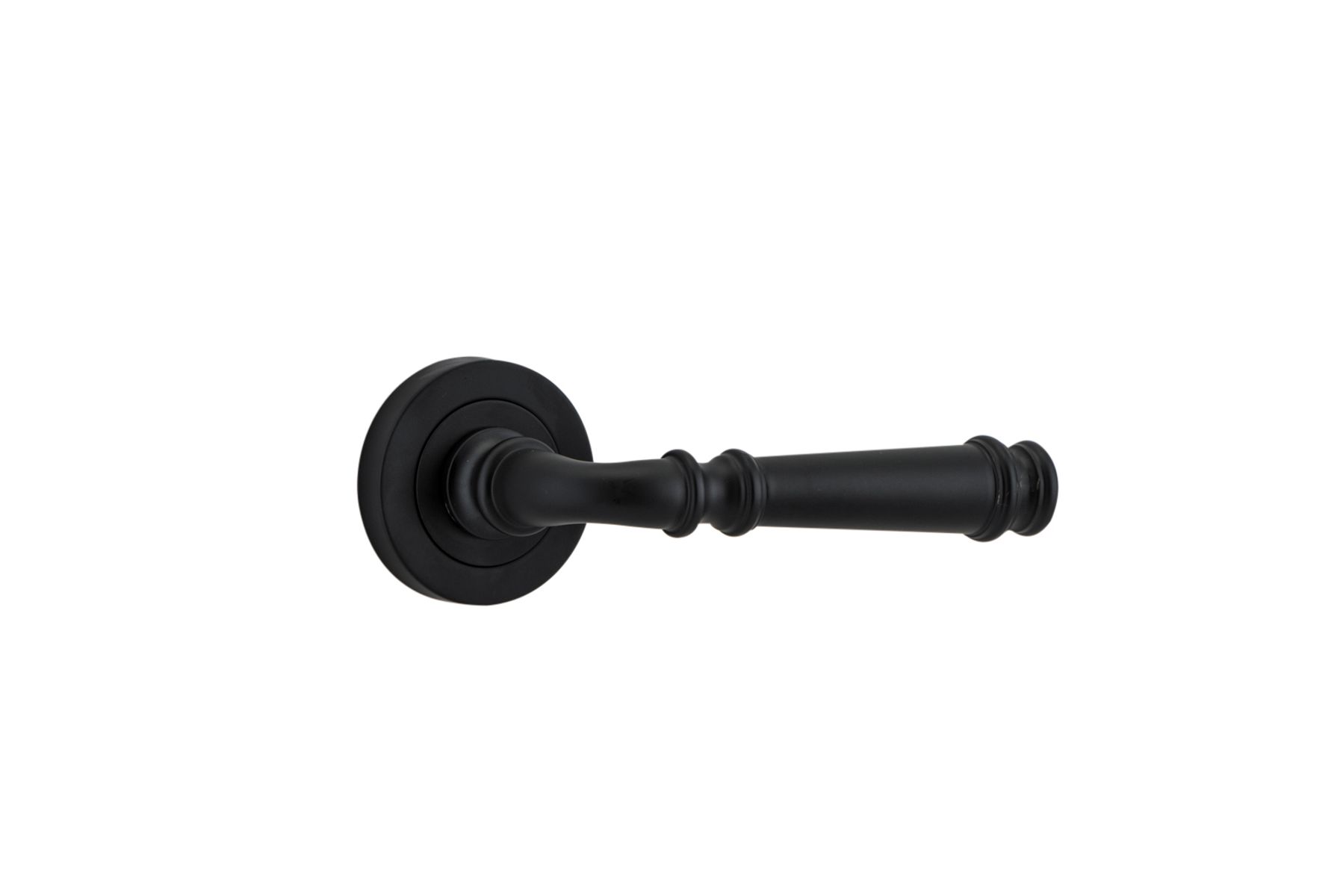 0313 - Verona Lever - Round Rose - Matt Black - Passage