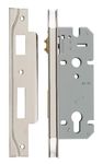 6096 - Rebated 85mm Euro Roller Mortice Locks - 45mm Backset - Polished Nickel