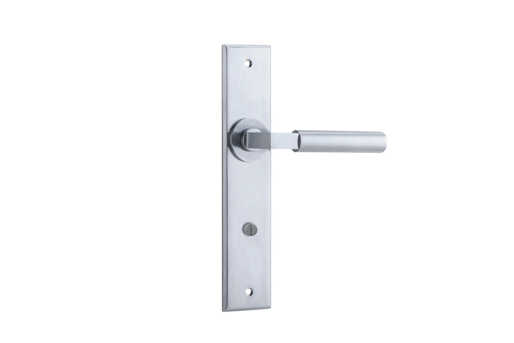 12294 - Berlin Lever - Chamfered Backplate - Brushed Chrome - Passage