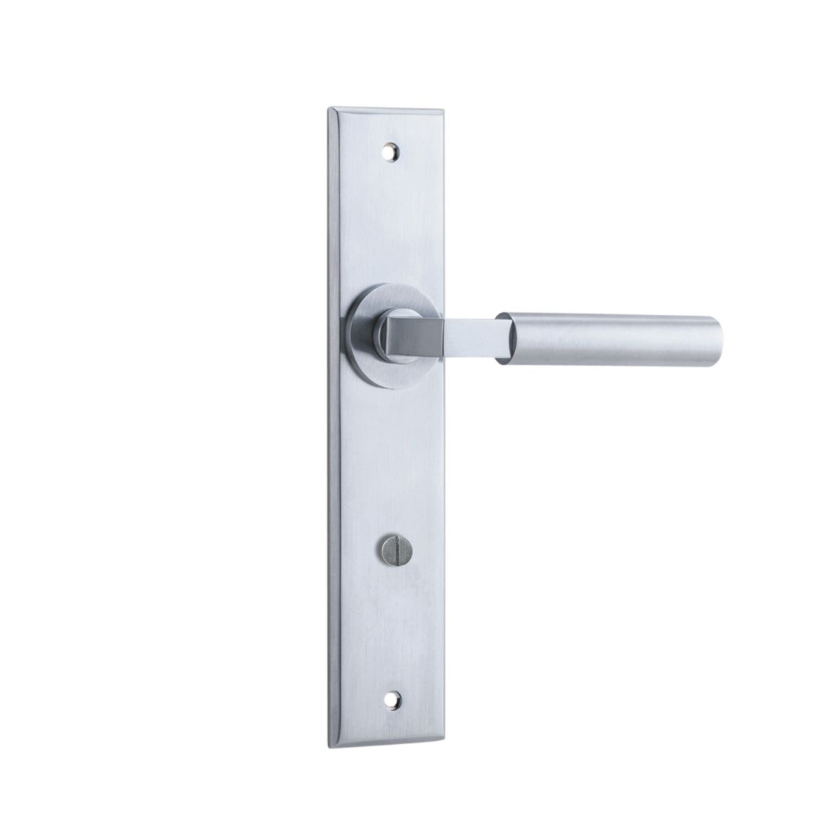 12294 - Berlin Lever - Chamfered Backplate - Brushed Chrome - Passage