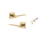 0430KIBPRIV60 - Como Lever - Square Rose Privacy Kit (Inbuilt Privacy) - Polished Brass - Privacy