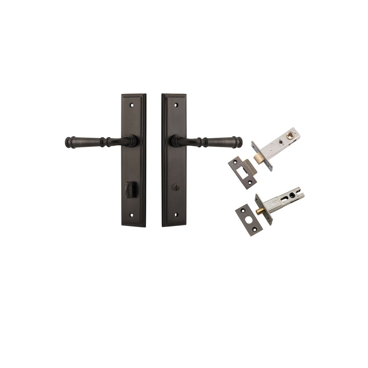 10742KPRIV60 - Verona Lever - Stepped Backplate Privacy Kit with Privacy Turn - Signature Brass - Privacy