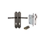 10718KENTR60KK - Verona Lever - Shouldered Backplate Entrance Kit with High Security Lock - Signature Brass - Entrance