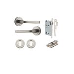 0329KENTR60KK - Annecy Lever - Round Rose Entrance Kit with Separate High Security Lock - Satin Nickel - Entrance