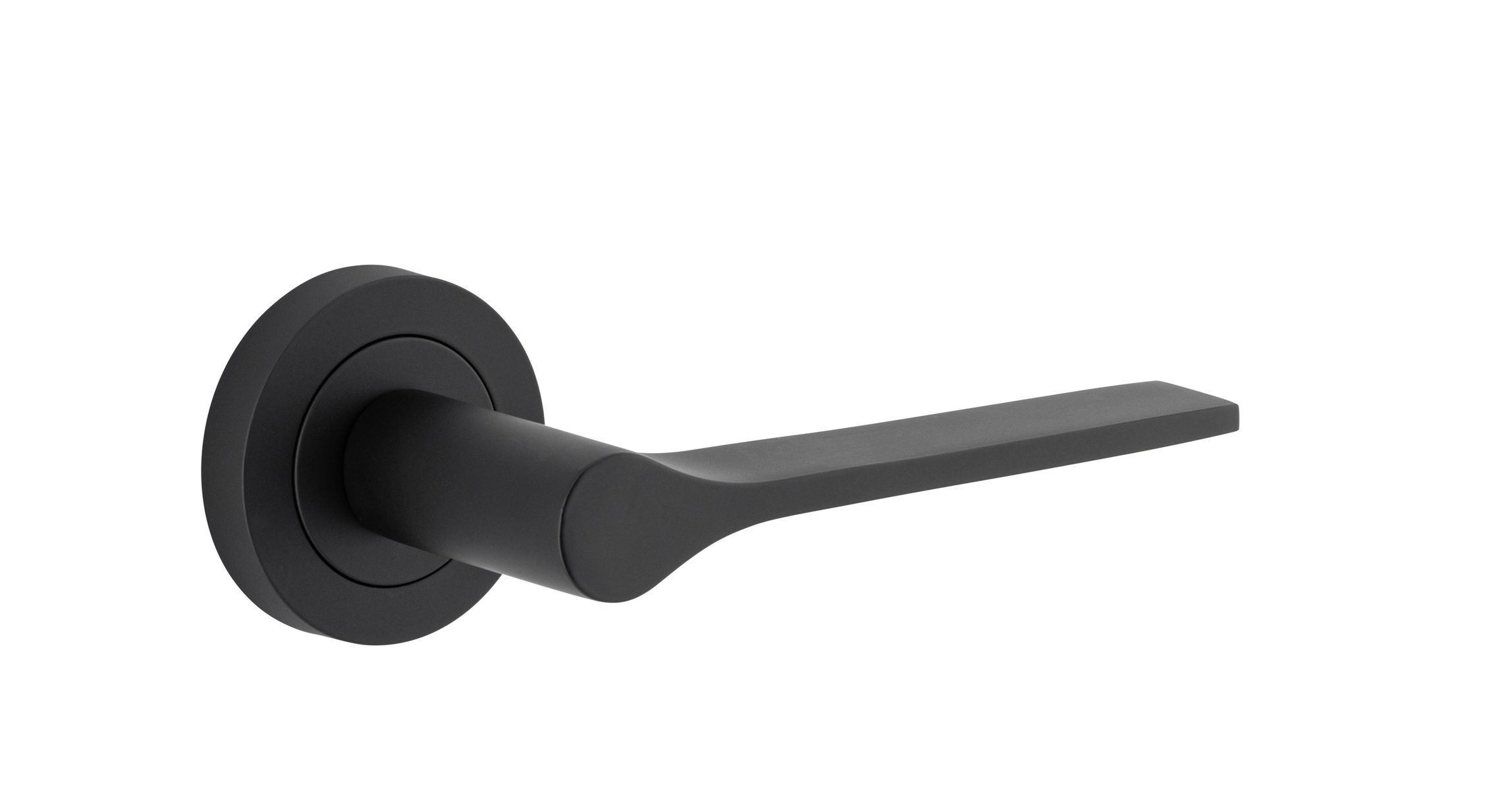 0363 - Como Lever - Round Rose - Matt Black - Passage