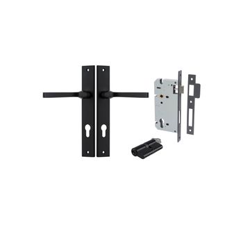 Annecy Lever - Rectangular Backplate Entrance Kit with High Security Lock