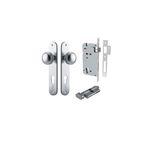 12332KENTR60KT - Paddington Knob - Oval Backplate Entrance Kit with High Security Lock - Brushed Chrome - Entrance