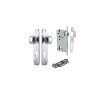 Paddington Knob - Oval Backplate Entrance Kit with High Security Lock