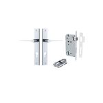 11754KENTR60KK - Como Lever - Rectangular Backplate Entrance Kit with High Security Lock - Polished Chrome - Entrance