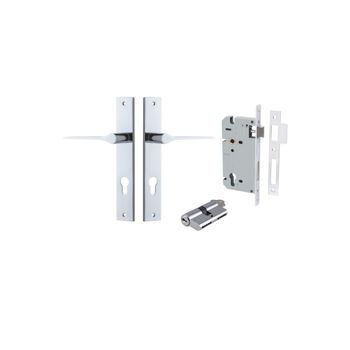 Como Lever - Rectangular Backplate Entrance Kit with High Security Lock