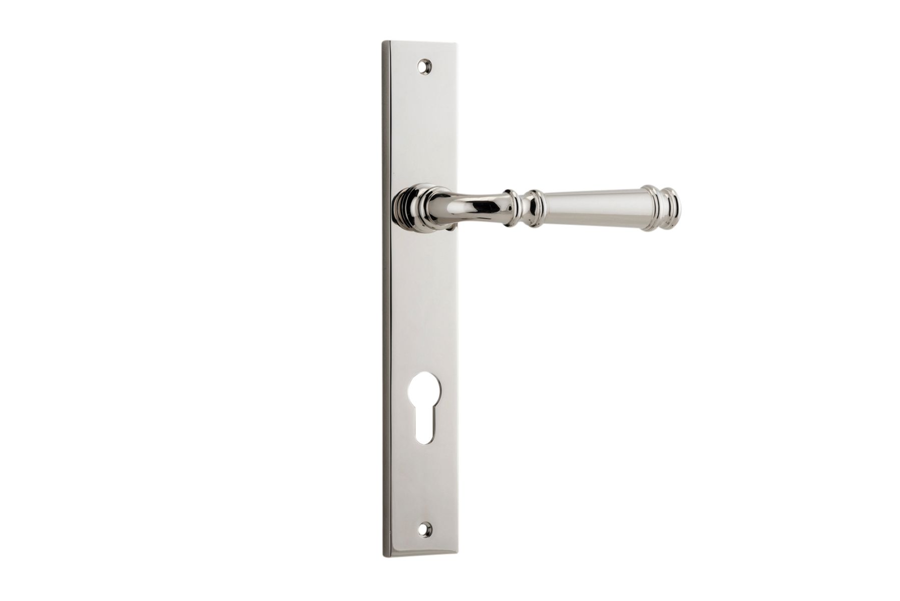 14206E85 - Verona Lever - Rectangular Backplate - Polished Nickel - Entrance