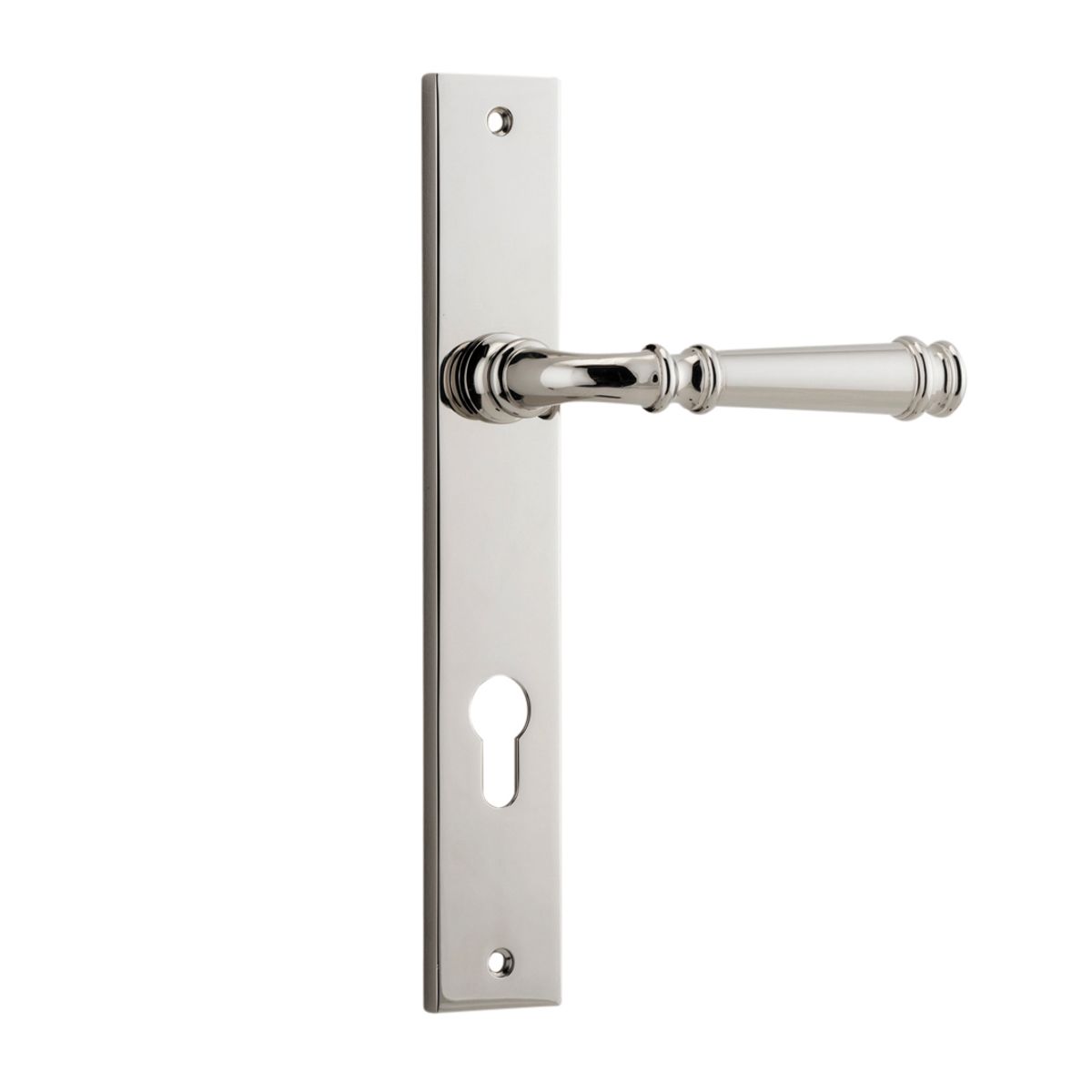 14206E85 - Verona Lever - Rectangular Backplate - Polished Nickel - Entrance