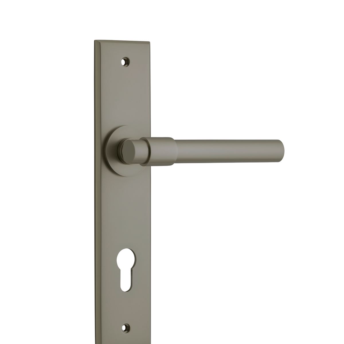 16604E85 - Helsinki Lever - Chamfered Backplate - Graphite PVD - Entrance