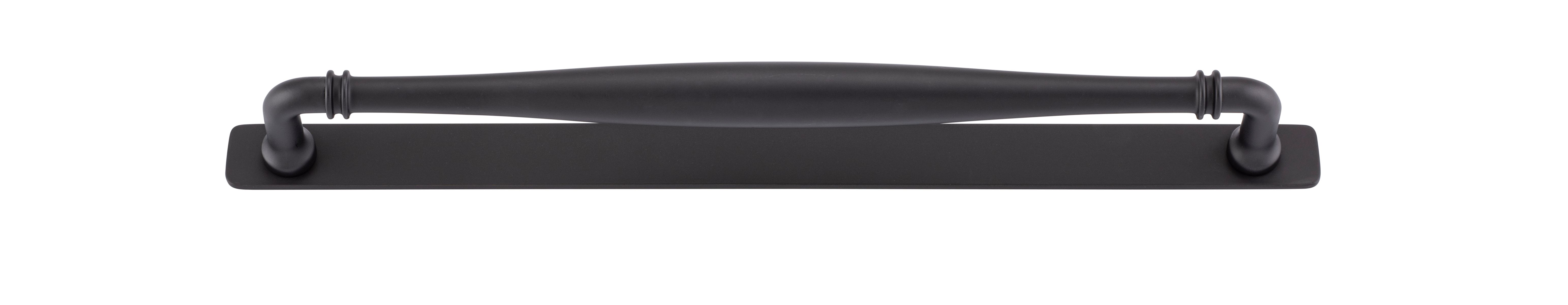21093B - Sarlat Cabinet Pull with Backplate - CTC320mm - Matt Black