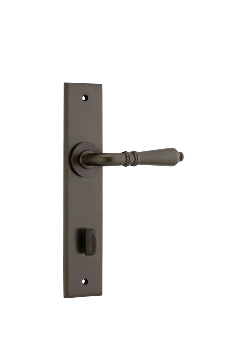 10780P85 - Sarlat Lever - Chamfered Backplate - Signature Brass - Privacy
