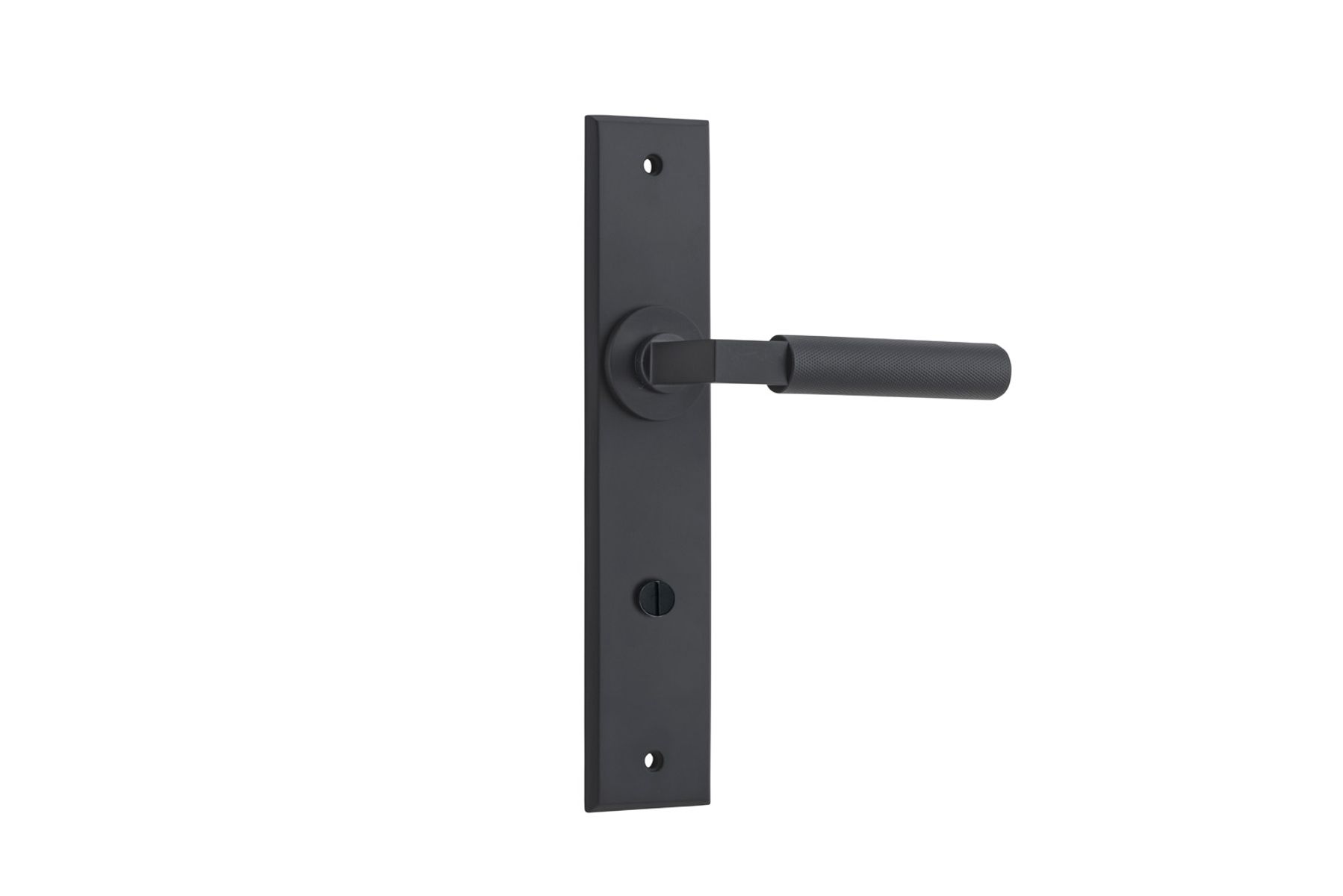 12796P85 - Brunswick Lever - Chamfered Backplate - Matt Black - Privacy