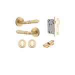 16260KENTR60KK - Sarlat Lever - Round Rose Entrance Kit with Separate High Security Lock - Brushed Gold PVD - Entrance