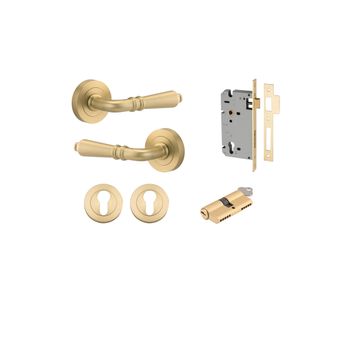 Sarlat Lever - Round Rose Entrance Kit with Separate High Security Lock