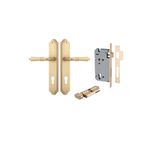 15212KENTR60KT - Sarlat Lever - Shouldered Backplate Entrance Kit with High Security Lock - Brushed Brass - Entrance