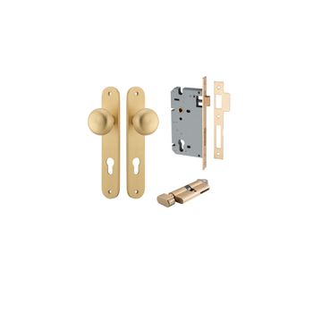 Cambridge Knob - Oval Backplate Entrance Kit with High Security Lock