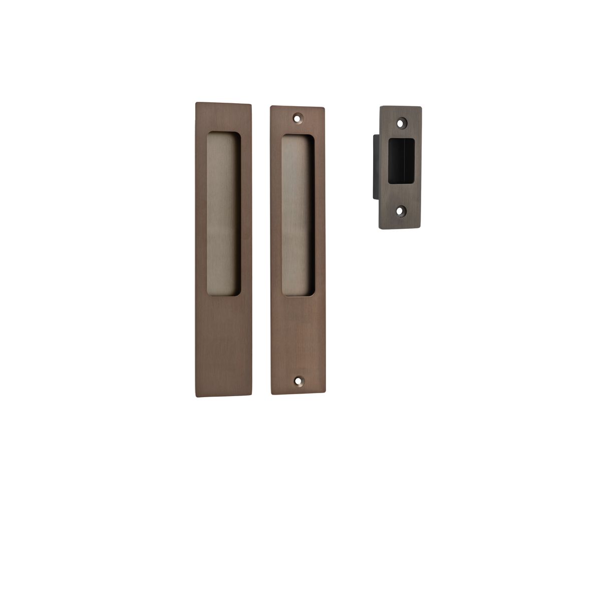 21411 - Rectangular Sliding Door Pull Passage Kit - Signature Brass - Passage