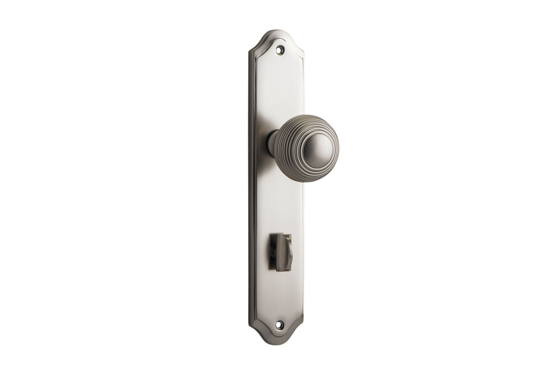 14830P85 - Guildford Knob - Shouldered Backplate - Satin Nickel - Privacy