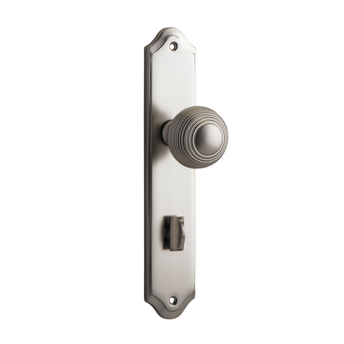 14830P85 - Guildford Knob - Shouldered Backplate - Satin Nickel - Privacy