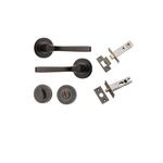 0321KPRIV60 - Annecy Lever - Round Rose Privacy Kit with Separate Privacy Turn - Signature Brass - Privacy