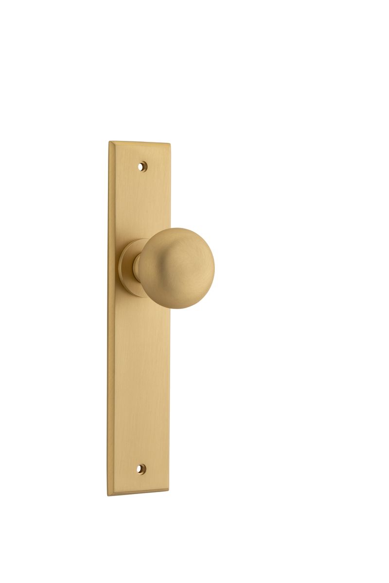 15446 - Cambridge Knob - Chamfered Backplate - Brushed Brass - Passage