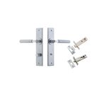 12296KPRIV60 - Brunswick Lever - Chamfered Backplate Privacy Kit - Brushed Chrome - Privacy