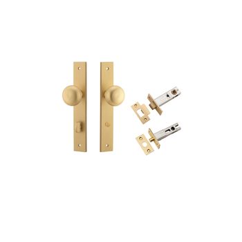 Cambridge Knob - Rectangular Backplate Privacy Kit with Privacy Turn
