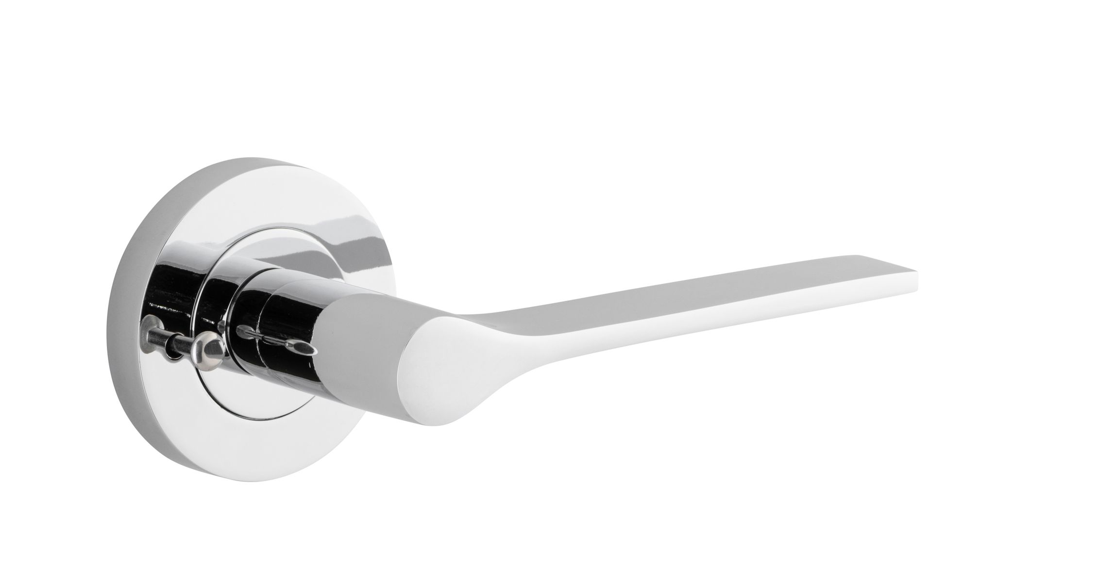 0364KIBPRIV60 - Como Lever - Round Rose Privacy Kit (Inbuilt Privacy) - Polished Chrome - Privacy