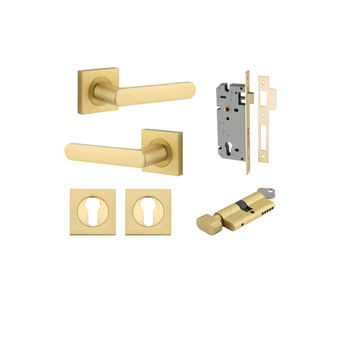 Osaka Lever - Square Rose Entrance Kit with Separate High Security Lock