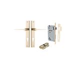 10254KENTR60KK - Como Lever - Rectangular Backplate Entrance Kit with High Security Lock - Polished Brass - Entrance