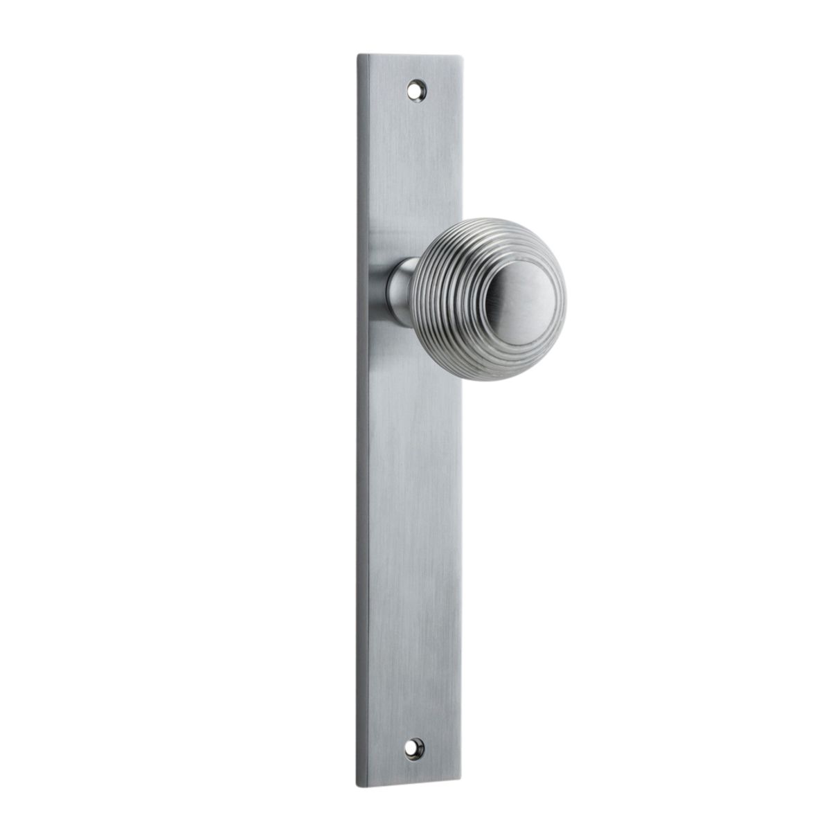 12324 - Guildford Knob - Rectangular Backplate - Brushed Chrome - Passage