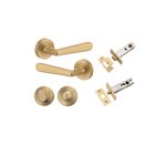 20806KPRIV60 - Copenhagen Lever - Round Rose Privacy Kit with Separate Privacy Turn - Brushed Brass - Privacy