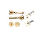 0310KPRIV60 - Verona Lever - Round Rose Privacy Kit with Separate Privacy Turn - Polished Brass - Privacy