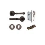 0311KENTR60KT - Verona Lever - Round Rose Entrance Kit with Separate High Security Lock - Signature Brass - Entrance