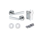 20804KENTR60KT - Copenhagen Lever - Round Rose Entrance Kit with Separate High Security Lock - Polished Chrome - Entrance