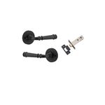0313KIBPRIV60 - Verona Lever - Round Rose (Inbuilt Privacy) - Matt Black - Privacy