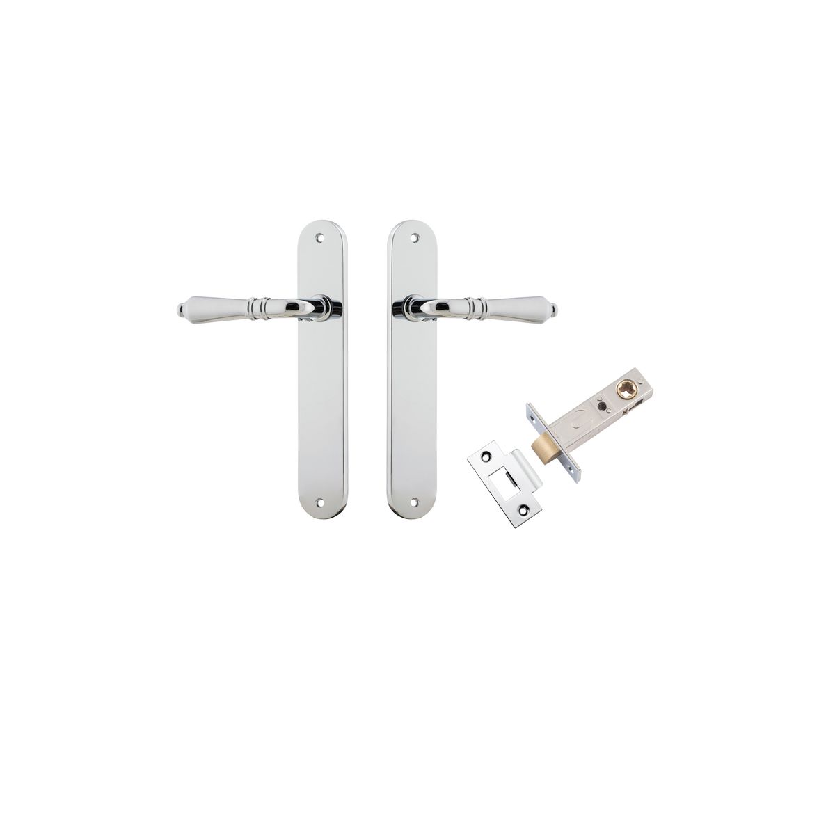 11724KPASS60 - Sarlat Lever - Oval Backplate Passage Kit - Polished Chrome - Passage