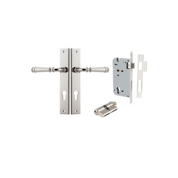 Verona Lever - Rectangular Backplate Entrance Kit with High Security Lock