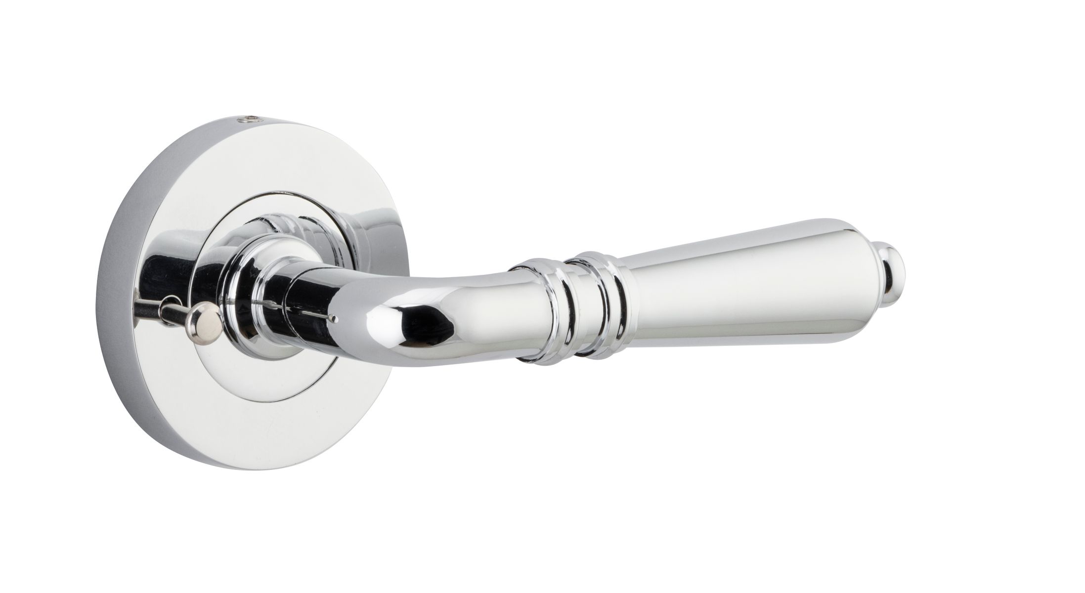 9204KIBPRIV60 - Sarlat Lever - Round Rose (Inbuilt Privacy) - Polished Chrome - Privacy