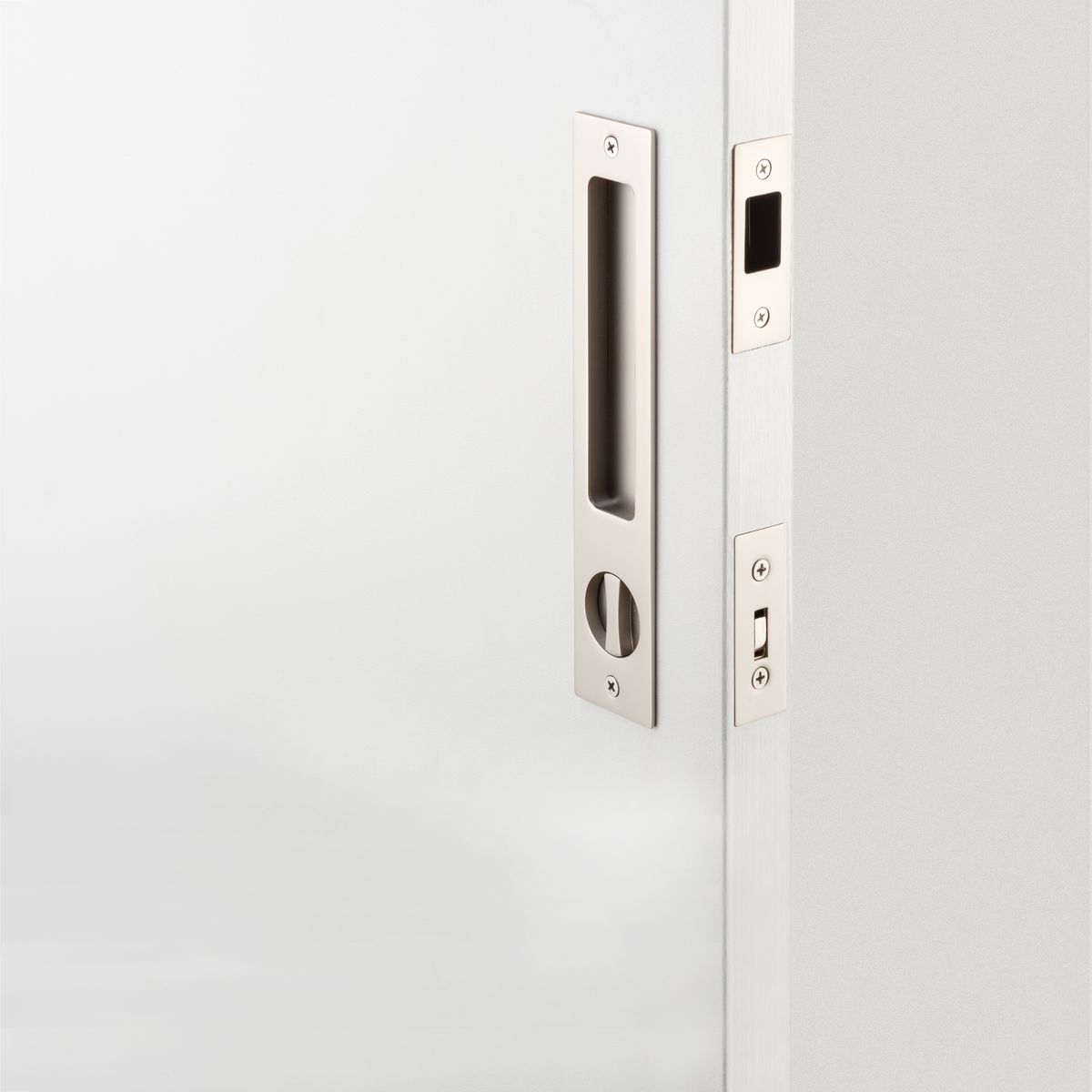 21419P - Rectangular Sliding Door Pull Privacy Kit with Privacy Turn - Satin Nickel - Privacy