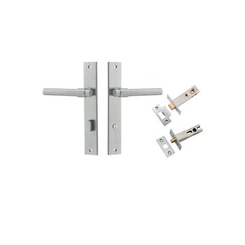 Helsinki Lever - Rectangular Backplate Privacy Kit with Privacy Turn