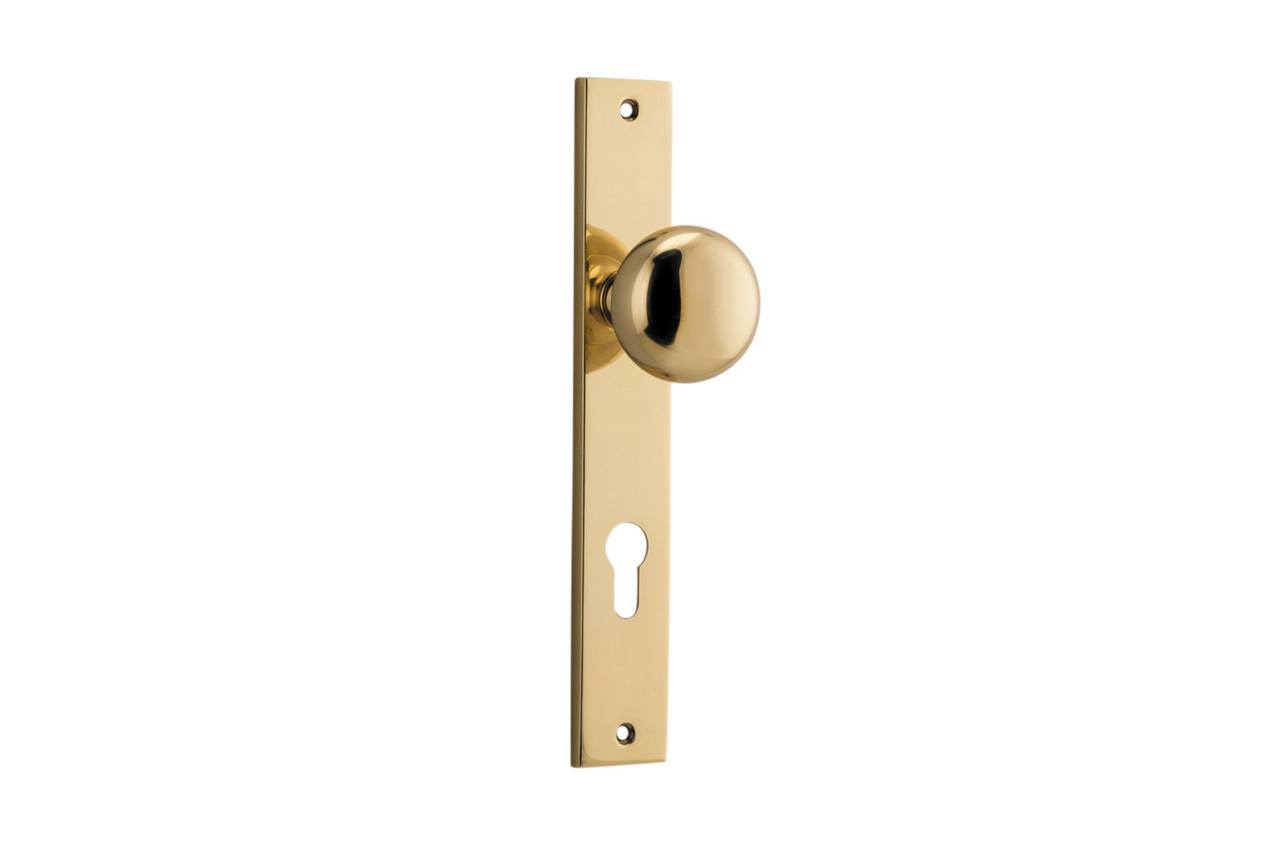 10322E85 - Cambridge Knob - Rectangular Backplate - Polished Brass - Entrance