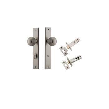Guildford Knob - Rectangular Backplate Privacy Kit with Privacy Turn
