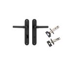 12900KPRIV60 - Helsinki Lever - Oval Backplate Privacy Kit with Privacy Turn - Matt Black - Privacy