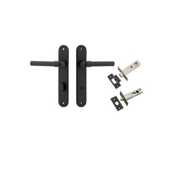 Helsinki Lever - Oval Backplate Privacy Kit with Privacy Turn